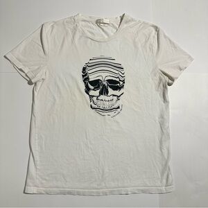 Alexander McQueen White Skull Graphic T-Shirt
